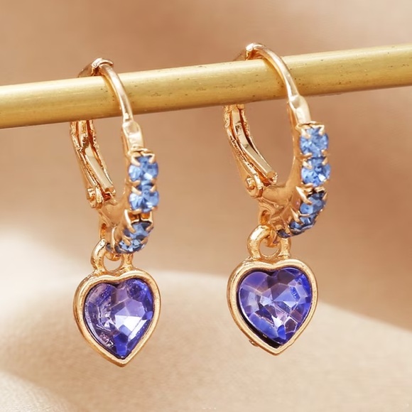 Heart Hoop Earrings - Picture 2 of 8